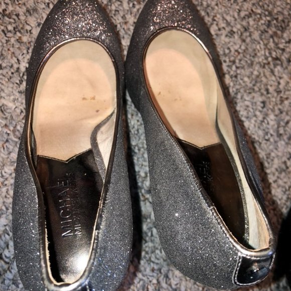 Michael Kors Grey Glitter Platform Heels - Picture 8 of 9